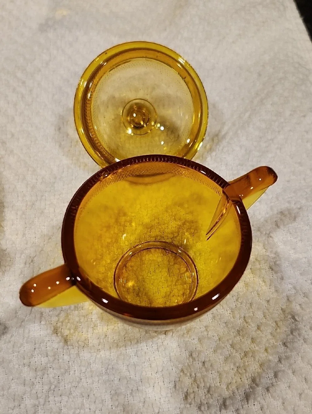 Child's VINTAGE Topaz Glass Tea Set - Elegant Amber Cups and Saucers